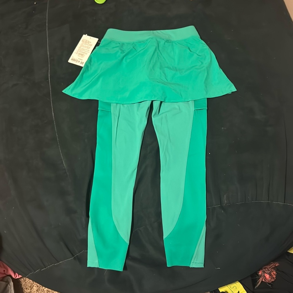 Lulu Teal Leggings With Skirt